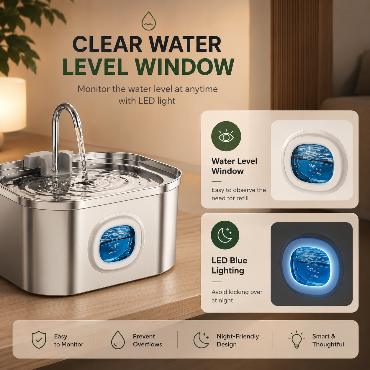 Feluuna™️ Stainless Steel Cat Water Fountain | 3.2L